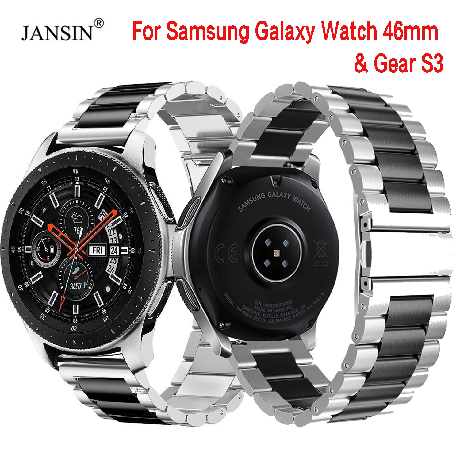 22 мм ширина универсальный ремешок из нержавеющей стали для samsung Galaxy Watch 46 мм/gear S3 Classic/S3 Frontier ремешок для часов металлический браслет
