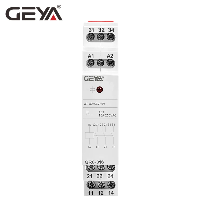 Вспомогательное реле GEYA Din Rail 48 в промежуточное переменного/постоянного тока В с
