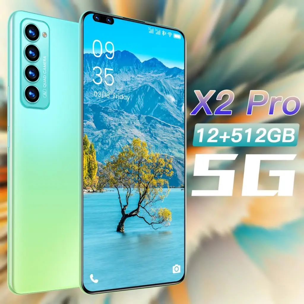 

X2 Pro Global Version 7.3" Smart Phone 12GB+512GB 5000mAh Android 16+28 Mp Camera Fingerprint Unlock Cellphone