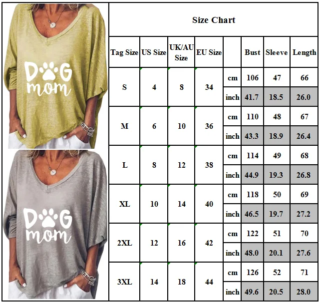 

Ladies V-Neck Letter Print Pullover Tops Oversize T- Shirt Long Sleeve Tunic New