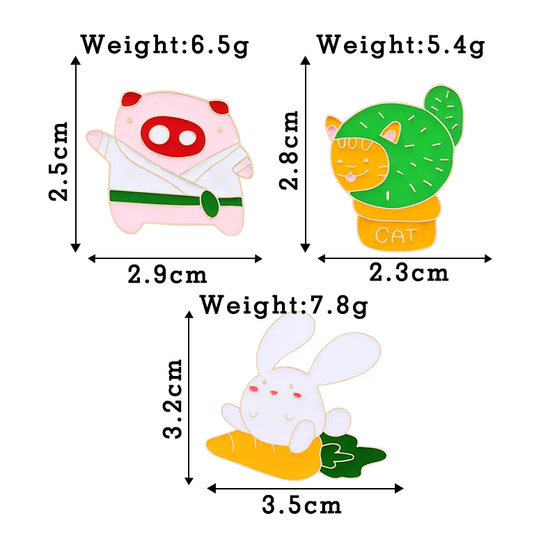 Брошь-Морковка в виде милого кролика брошь-значок мультяшного поросенка кошки