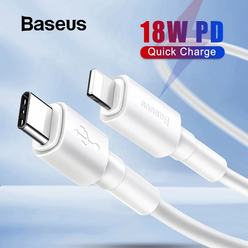 Baseus 18 Вт Быстрая зарядка USB-C для Lightning PD кабель для iPhone 11 Pro X Max зарядный кабель для передачи данных для Macbook iPad Pro USB шнур