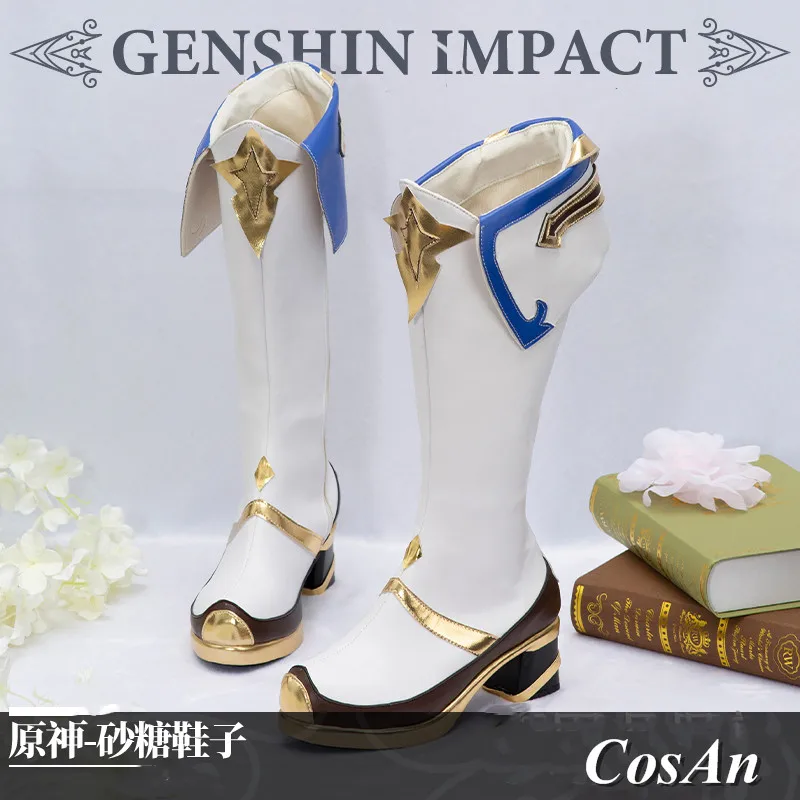 

Hot Game Genshin Impact Sucrose Shoes Cosplay The High Quality Universal White Battle Boots Unisex Role Play Used 36-39 Size