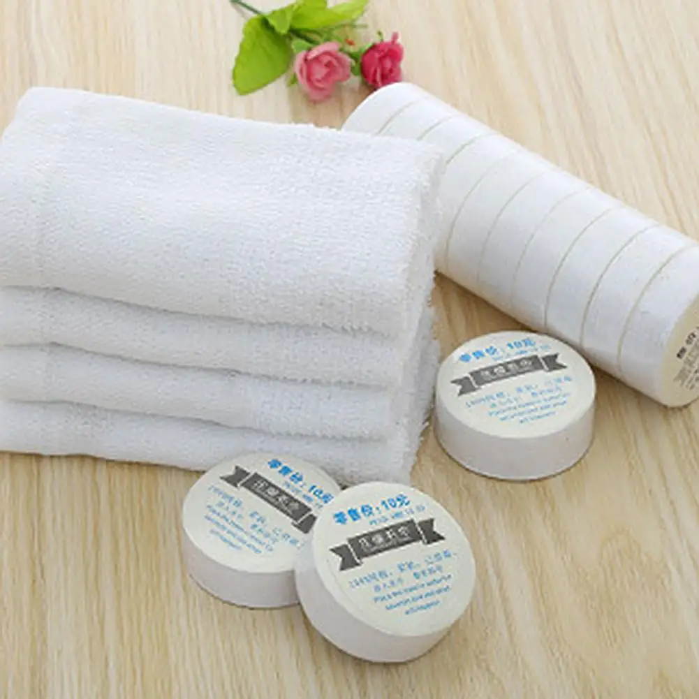 

10pcs Portable Compressed Towel Cotton Towel Washcloth Outdoor Travel Towel Tissue Cleaning Hotel Bath White Soft Face Towels