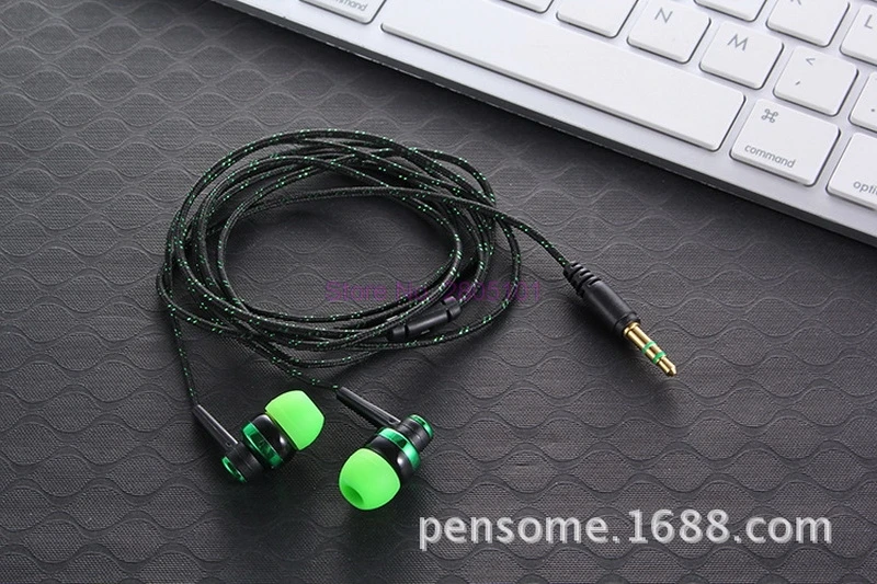 По dhl 200 шт стерео наушники 3 5 мм вкладыши супер бас звук с плоским кабелем