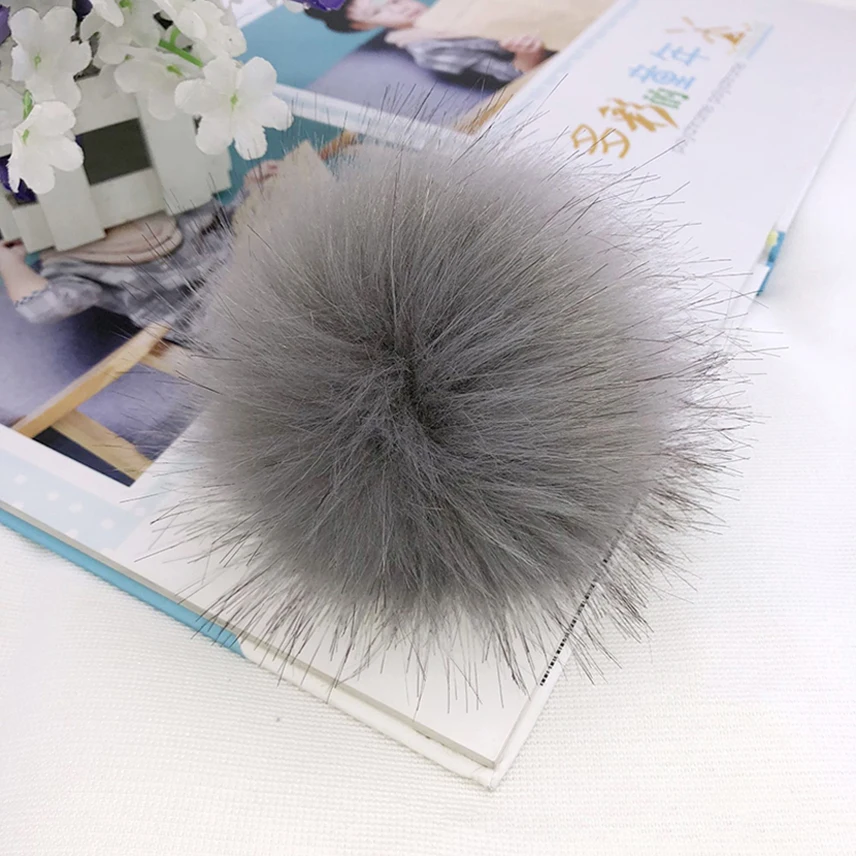 Шарик-помпон из искусственного меха 12 см большой помпон ручной работы для