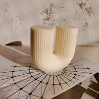 aesthetic ribbed u shaped stripe silicone candle moulds pillar arch taper curl candle mold for home decor