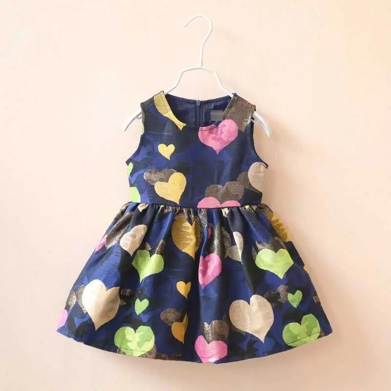 

Summer Girls Dresses Kids Sleeveless Cartoon Print Dress Kids Elegant Princess Dress Children Party Ball Pageant Dress Outfit