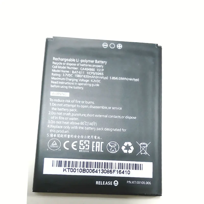 

Battery 1580/1630mah BAT-611 for Acer Liquid Z4 Z140 Z160 Cellphone