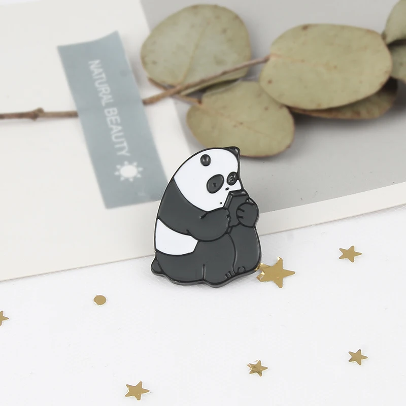 Милые животные мультфильм булавки Голые Медведи Милый гризли панда лед медведь