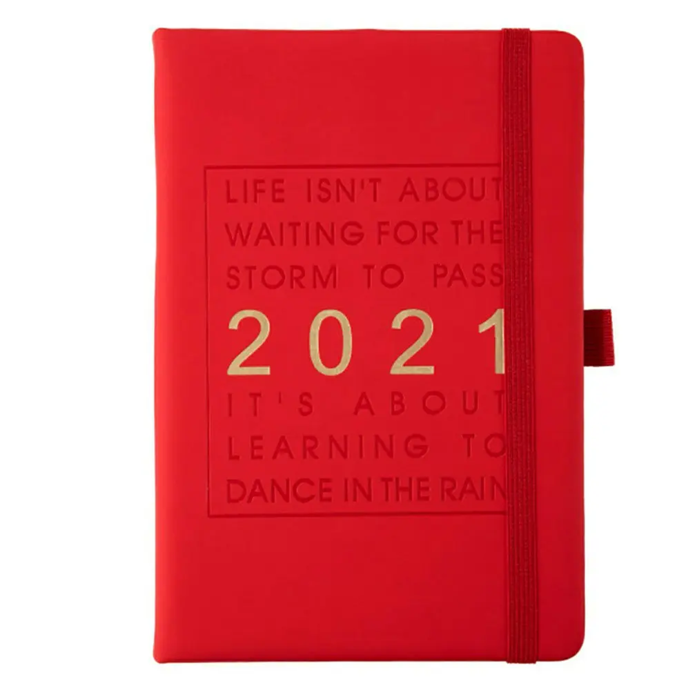 

English Internal Pages Personal Agenda Planner Schedule Notebook Planner Monthly Planner PU Leather Soft Cover