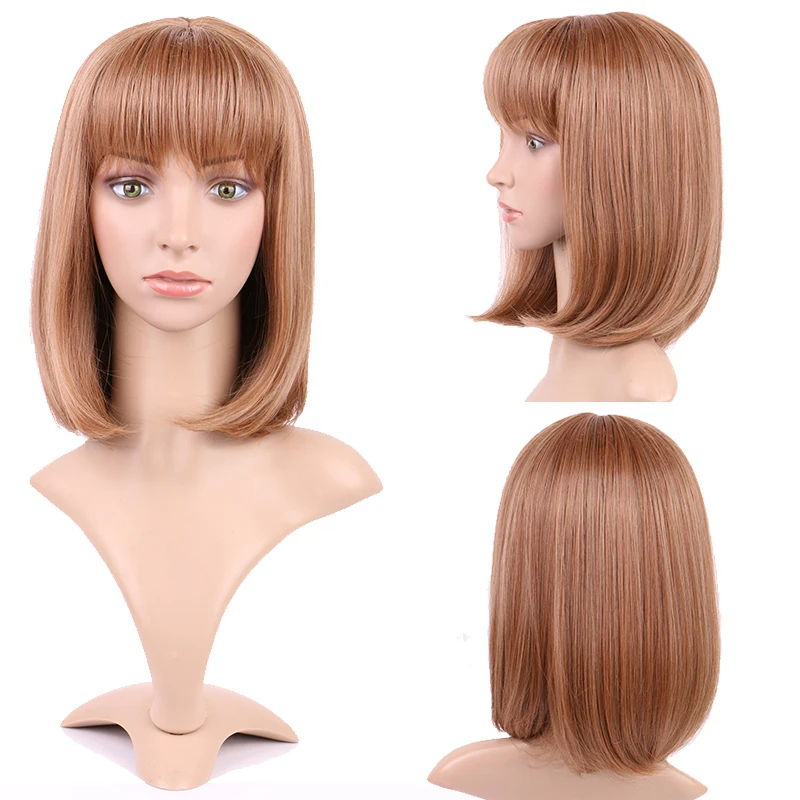 BENEHAIR прямые волосы парики женские синтетические с челкой Боб Прическа косплей