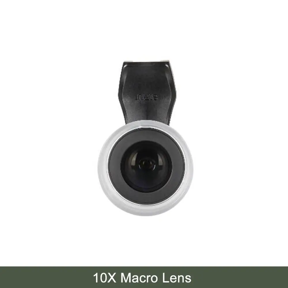Sirui 18 мм Широкоугольный 10X макрофонный объектив HD 4K рыбий глаз телеобъектив портретная камера телефон Объективы для iPhone Xs Max X 8 7 huawei - Цвет: 10X Macro Lens