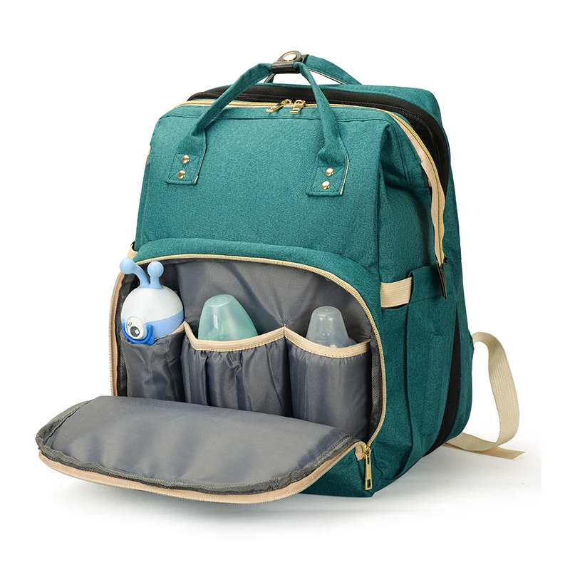 

Fashion Backpack Women Mom Nappy Maternity Bag Baby Diaper Backpack Oxford USB Large Capacity Travel Portable Folding Bed Backpa