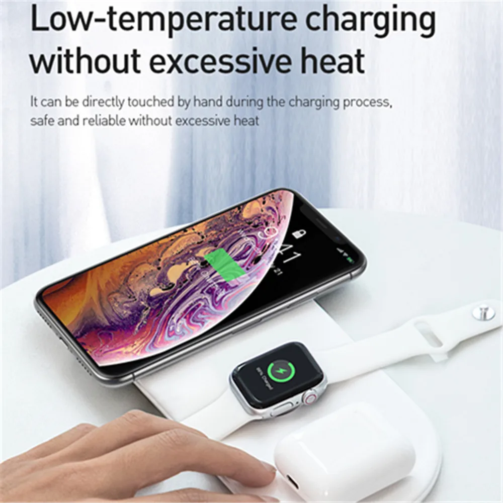 Новое беспроводное зарядное устройство для Iphone X Xs Max Xr 8 быстрая Беспроводная Полная нагрузка 3 в 1 Зарядная площадка для Airpods Apple Watch 5 4 3 2 1