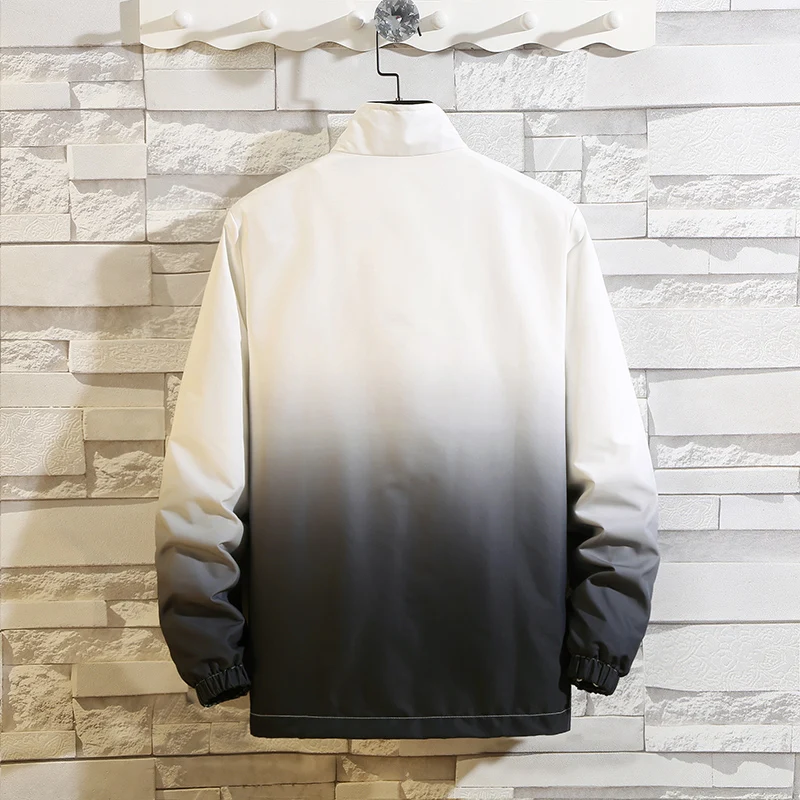 

Men's Jackets New Casual Gradient color Spring Regular Stand Collar Male Bomber Jackets Slim Sportswear men jackets and coats