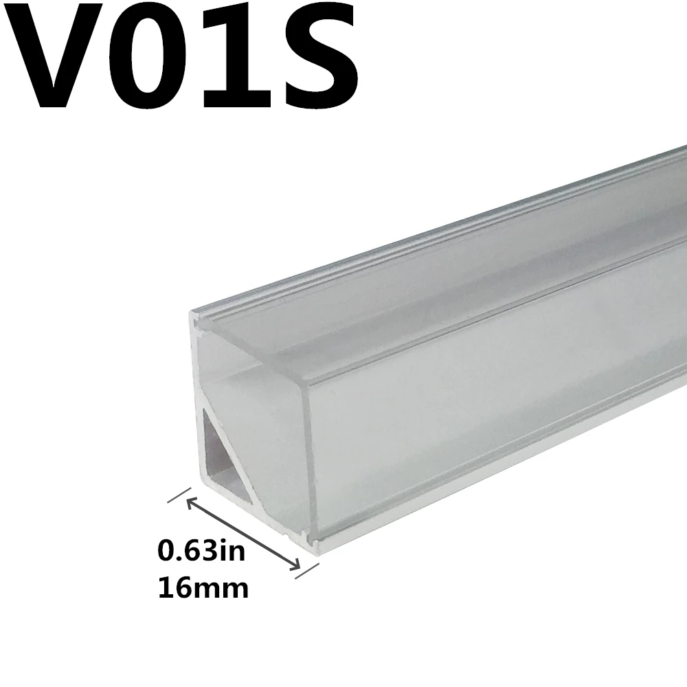 5 компл./лот 1m led v-образной формы алюминиевый профиль с молочно-белый/прозрачная крышка, выбирая весь костюм, только для того, чтобы 3528 прокладки СИД светильник - Испускаемый цвет: clear