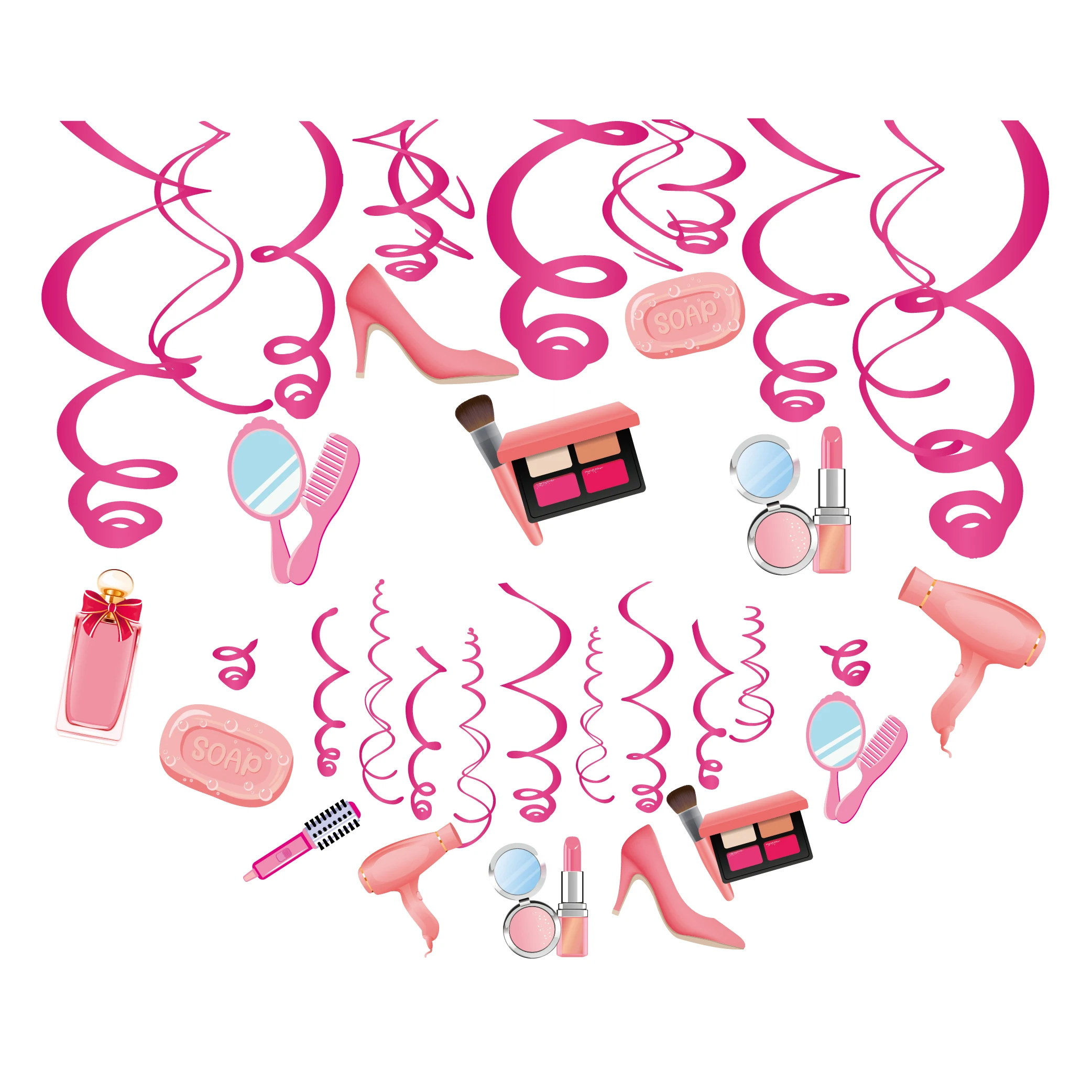 30 шт. стены потолок Фольга спирали детского дня рождения девочки составляют