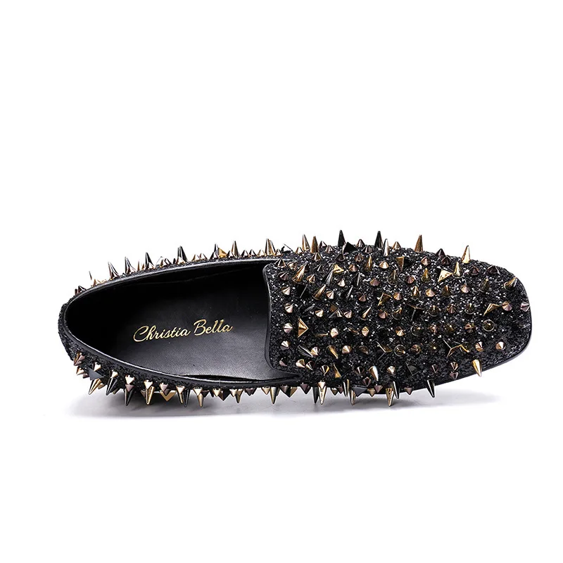 

Fashion men's fashion cowhide rivet shoes fashion men's low top shoes casual personality shoes shoes