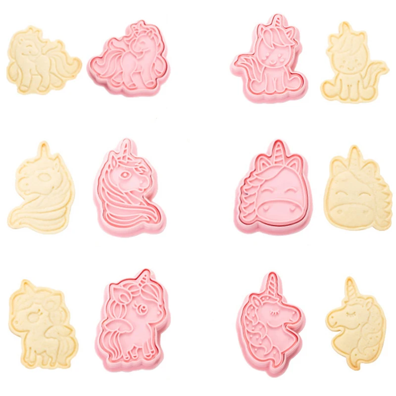 Симпатичные Единорог форма формочки для печенья штамповка Форма 3D торта День