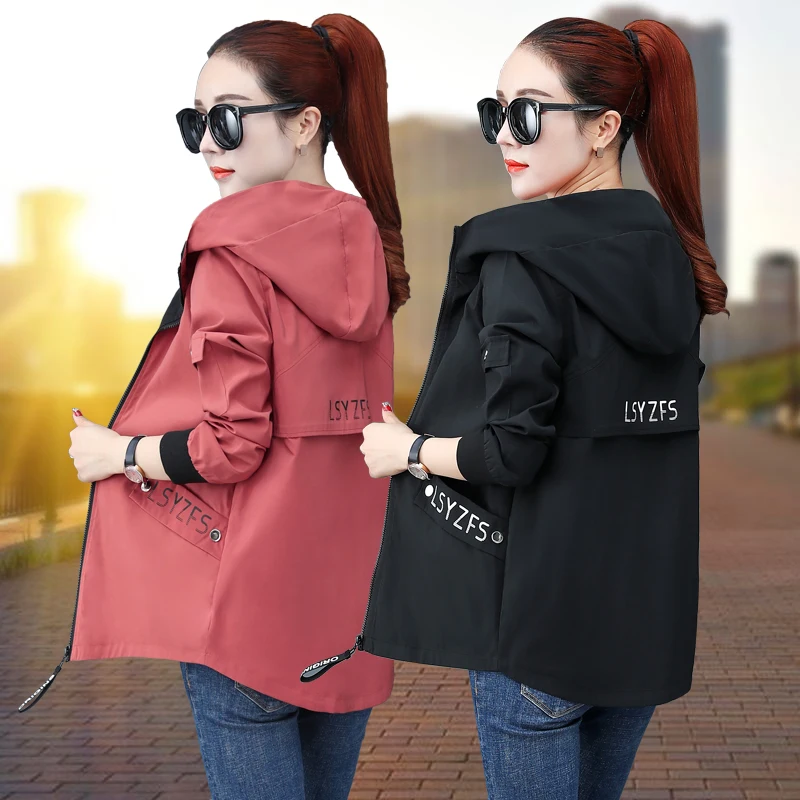 

Fashion baseball Uniform 2020 Spring Autumn Casual Jacket Long-Sleeved Hooded Large Size Loose Jacket Casual Top Tooling Woman