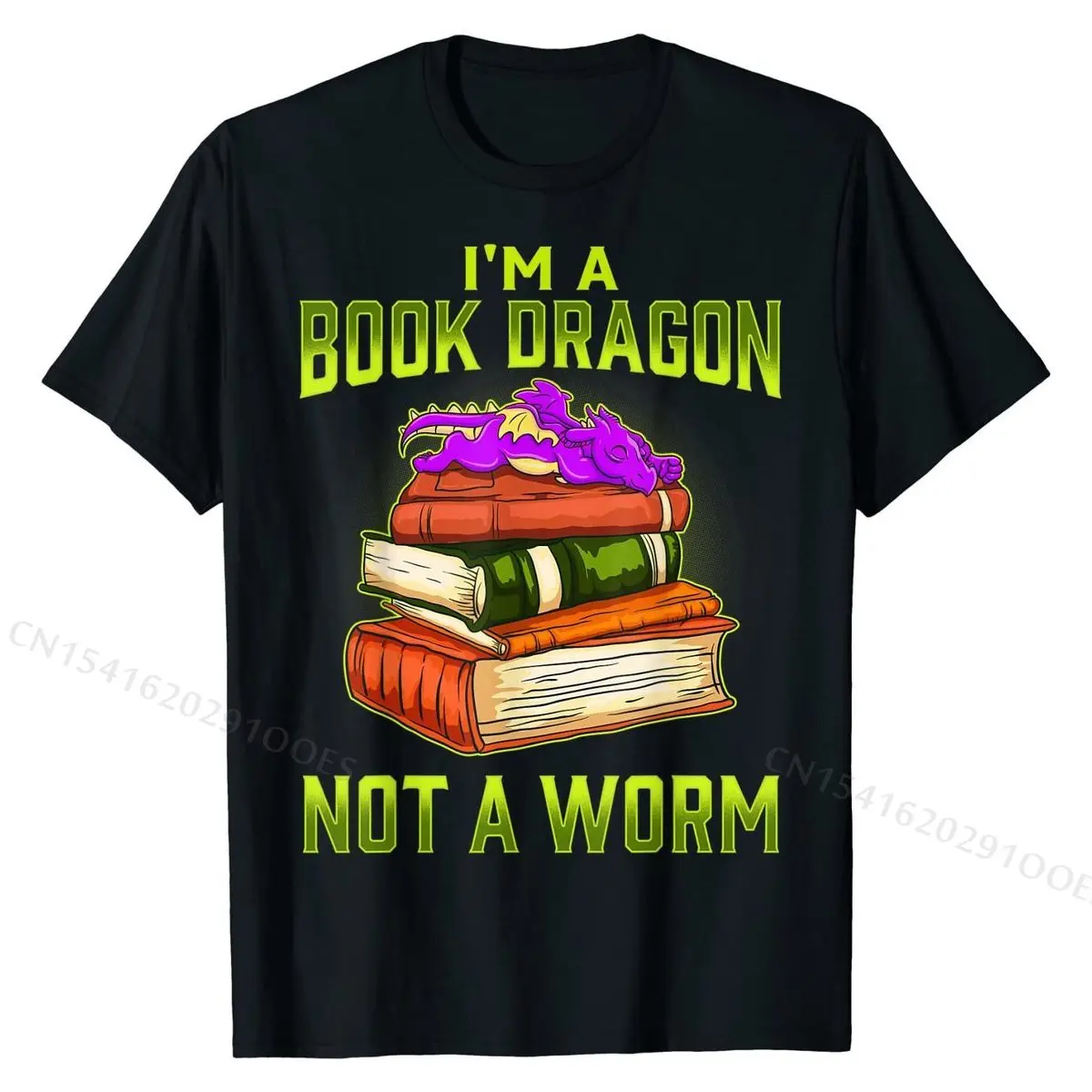 Футболка I'm A Book Dragon Not Worm Детская Подарочная футболка Простой Стильный