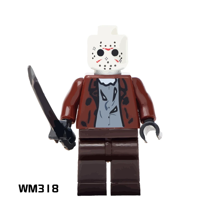 Оранжевый Одиночная распродажа, набор колец из фильма ужасов, Billy Freedy Jeepers, криперы, Leatherface, комедия, строительные блоки, комплекты кирпичей, игрушки - Цвет: Оранжевый