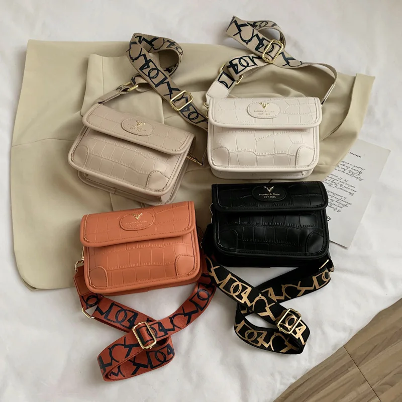 

2021 Fashion Bag Crocodile Pattern Stone Grain PU Leather Camera Bag Luxury Crossbody Shoulder Bag Designer Messenger Bag Bolso