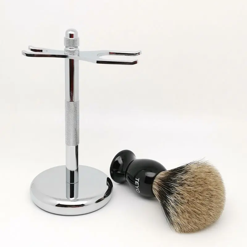 TEYO Two Band Fine Badger Shaving Brush Set Include Stand Perfect for Man Wet Shave Beard | Красота и здоровье