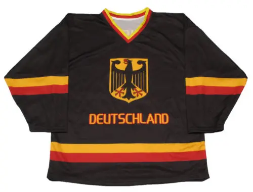 

29 Leon Draisaitl Team Germany Deutschland MEN'S Hockey Jersey Embroidery Stitched Customize any number and name