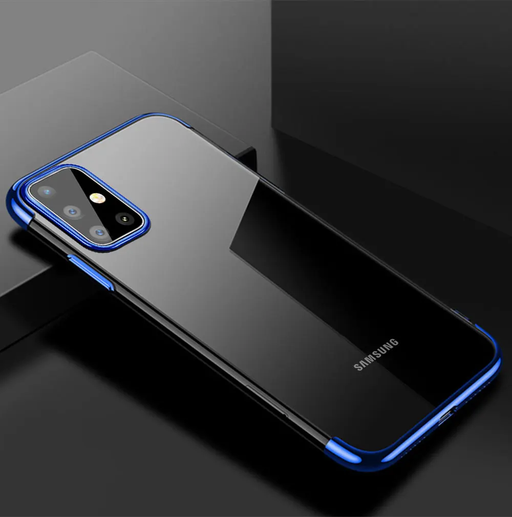 For Samsung S20 Ultra Case Luxury Laser Plating Soft TPU Silicone Clear Cover for Galaxy Plus Phone |
