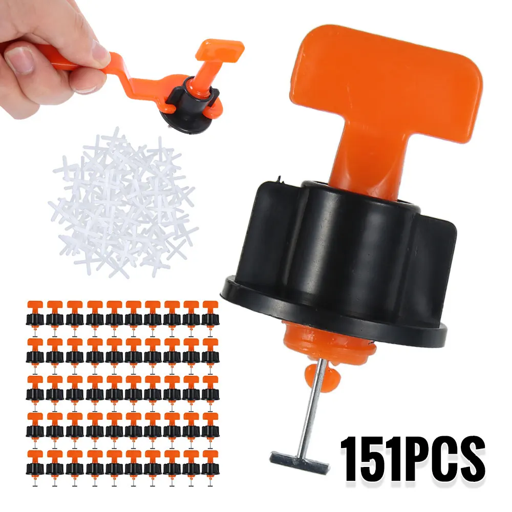 

151Pcs Flat Ceramic Floor Wall Construction Tool Reusable Tile Leveling System Kittile Leveling System Kit For Tile Dropship