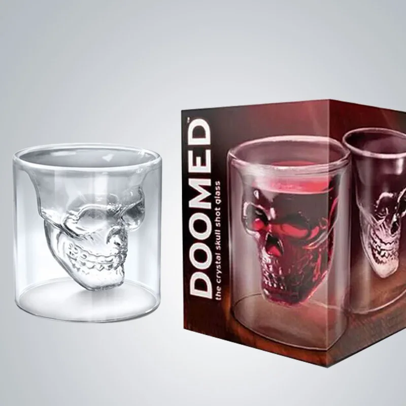 

Fashion Party Wine Glass Art Luxury Home Men Wine Glass Cups Whiskey Wine Glass Skull Cup Copa De Vino Shot Glasses BK50JB