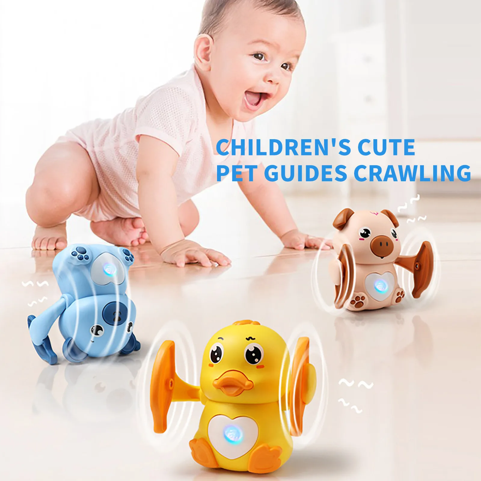 

Baby Voice Control Rolling Little Dancing Monkey/Duck/Bear Toy Walk Sing Brain Game Interactive Crawling Electric Toys for Kids