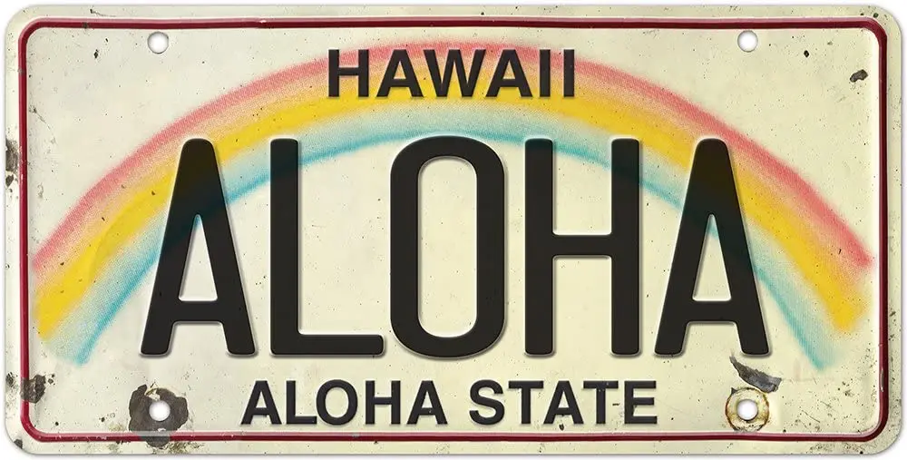 

Pacifica Island Art 6in x 12in Vintage Hawaiian Embossed License Plate Aloha