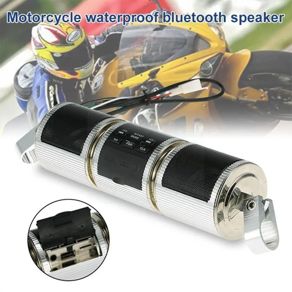 

Водонепроницаемый MP3-плеер MT487 Moto, 12 В, музыкальный плеер, FM-радио, Bluetooth, с дисплеем, динамиком, для мотоцикла, дропшиппинг, стерео LE I2I8