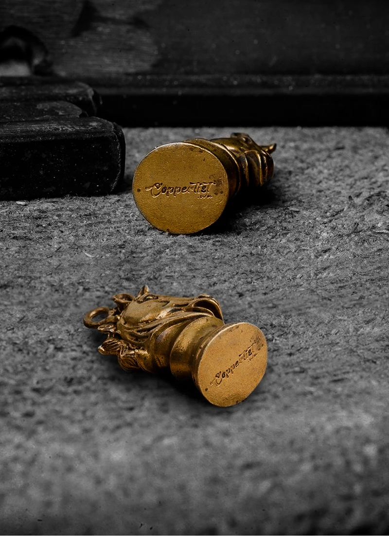 Coppertist. Wu шахматный рыцарь латунный брелок золотой брелок животное лошадь брелок ручной работы металлический автомобильный брелок Подвеска Сумочка