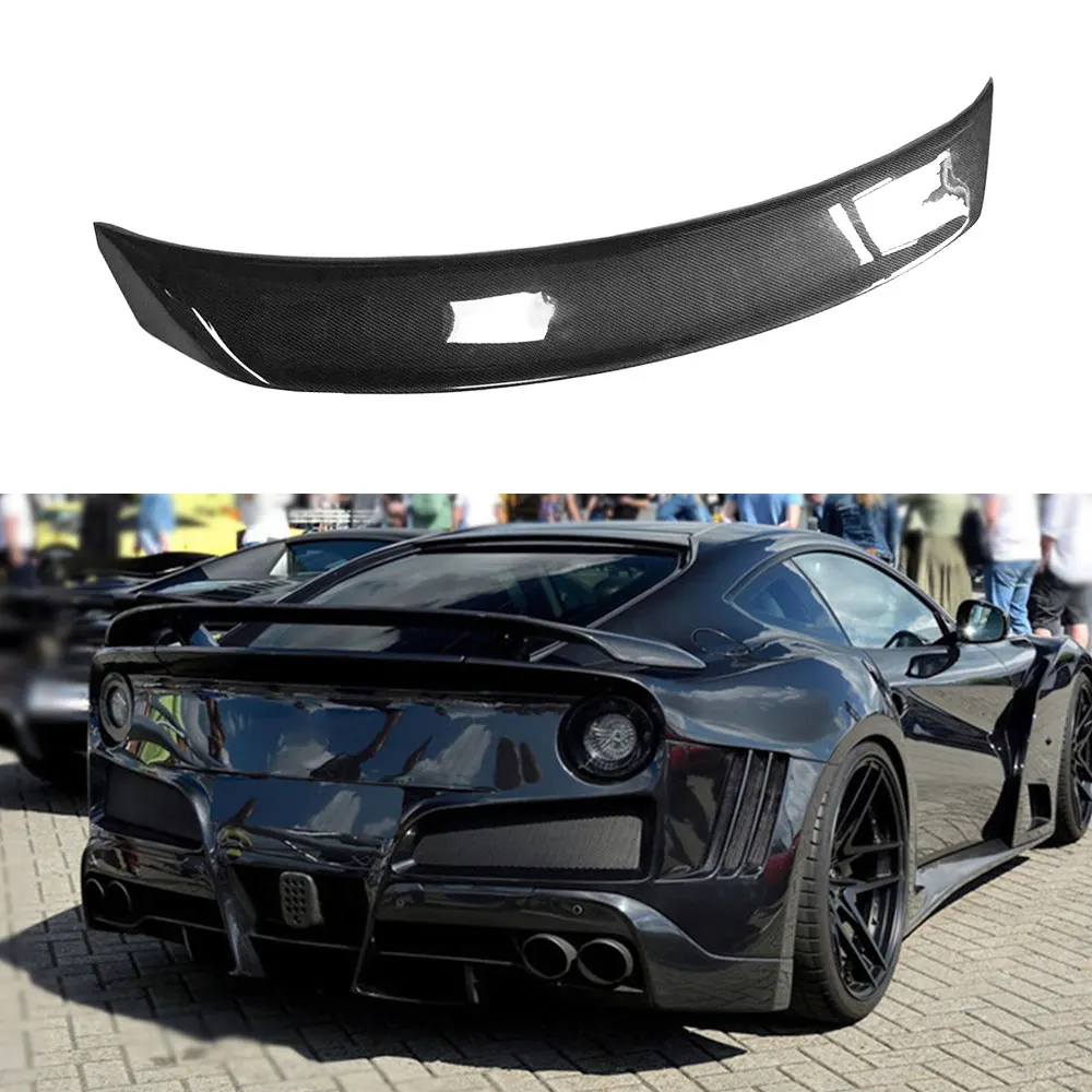 

Carbon Fiber/FRP Black Rear Bumper Lip Chin Spoiler Wing Decoration for Ferrari F12 Berlinetta 2013-2016 Skirts Auto Car stylimg