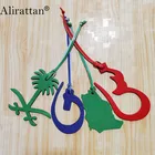 Alirattan, новинка, натуральная кожа, с буквенным принтом, арабский стиль, Сумка с алфавитом, брелок, женская кожаная сумка, индивидуальный кулон, украшение