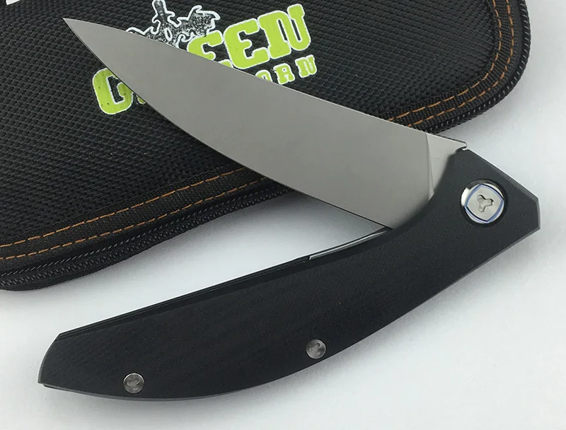 GREEN THORN SIGMA Flipper folding knife D2 blade Titanium+ G10 steel handle outdoor camping kitchen fruit knife EDC tool