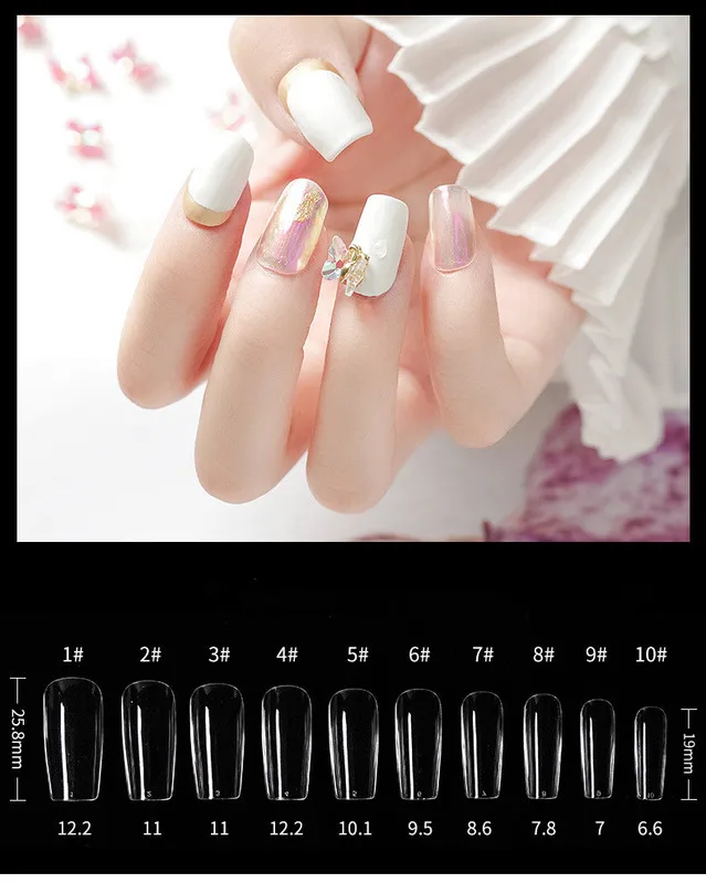 

100pcs Poly Nail Gel Full Cover Nail Forms Acrylic False Fake Nails Quick Building Mold Tips Dual Forms Nail Finger Extension