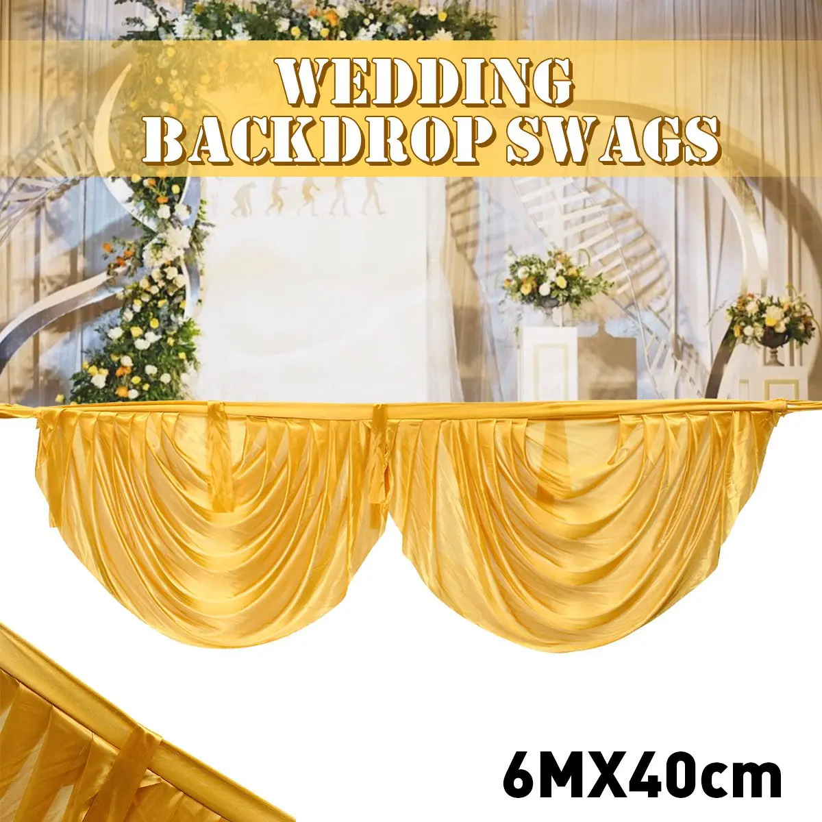 

600x40cm/300x40 cm Good Quality Ice Silk Drape Swag Decoration For Event Party Wedding Backdrop Curtain Stage Background