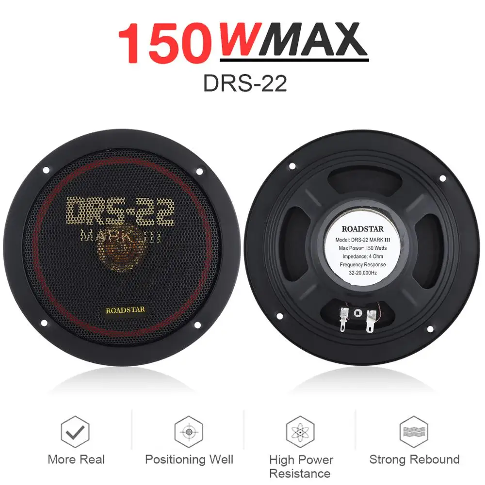 

2pcs 6.5 Inch 150W Car Coaxial Speaker Auto Music Stereo Full Range Frequency Hifi Speaker Loudspeaker Non-destructive For Cars