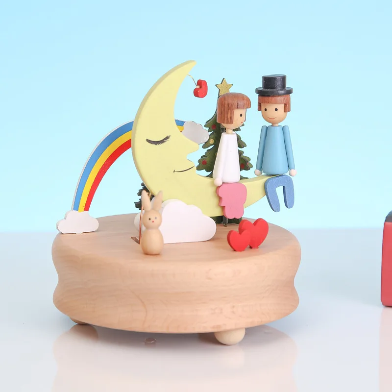 Деревянная карусель музыкальная шкатулка ремесла детские игрушки ретро подарок