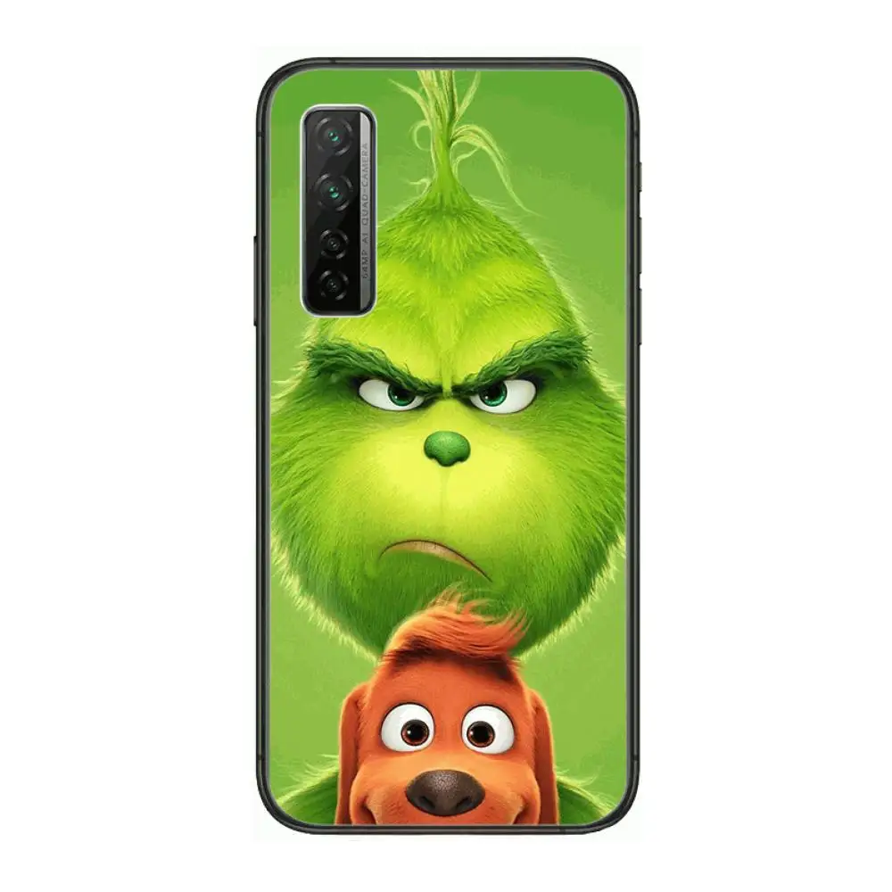 

Grinch Christmas Phone Case For Huawei mate 40 30 10 20 40 8 9 Lite Z Pro Black Etui 3D Coque Painting Hoesjes 5g black