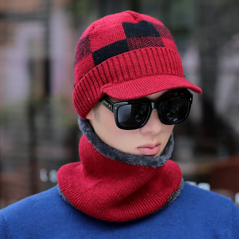 Шапки Skullies мужские зимние шапки для мужчин шарф вязаная шапка женская зимняя шапка мужская Homme Gorro Bonnet бейсболка s