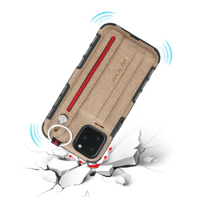 Для Coque iPhone 11 чехол для iPhone 11 Pro Max Роскошный чехол металлическое кольцо карточка из ткани слот Etui для iPhone11 Pro Чехол 11Pro Funda