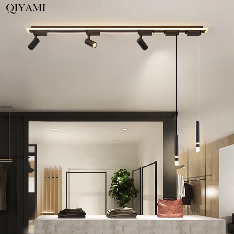 $21.05 Modern Led Ceiling Spotlights For Background Wall Living Room Study Freely Collocation Track Lighting Black Iron Acrylic Lamps