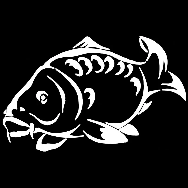 

Sea Animal Fish Funny Creative Car Decals High Quality Car Decoration Personality Pvc Waterproof Decals Black/white, 19cm*12cm