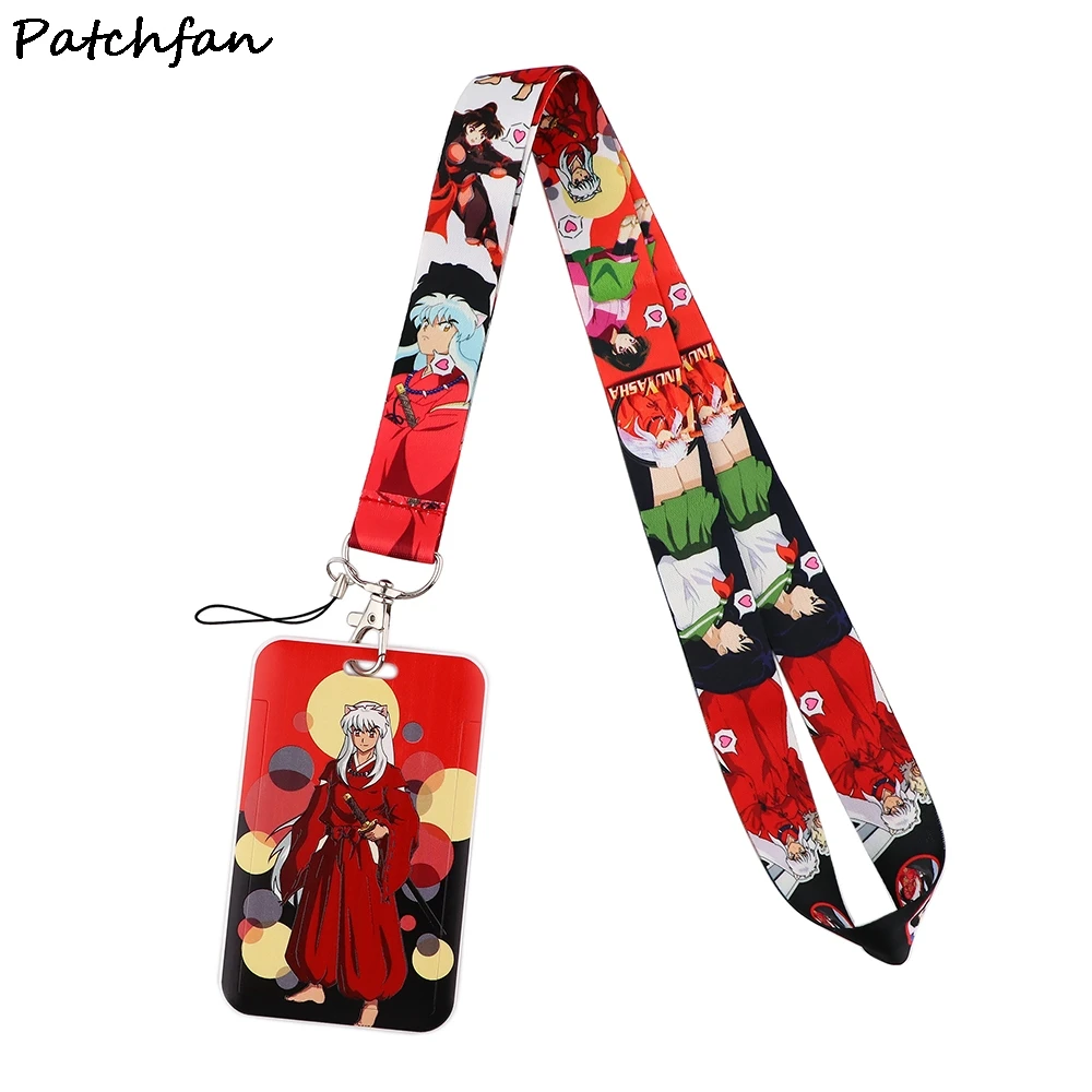 

AD626 Patchfan Anime Lanyard Keychain keys Badge ID Mobile Phone Rope Kids Gifts Lanyard With Card Holder Cover